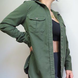 Military Green Chino Button Up